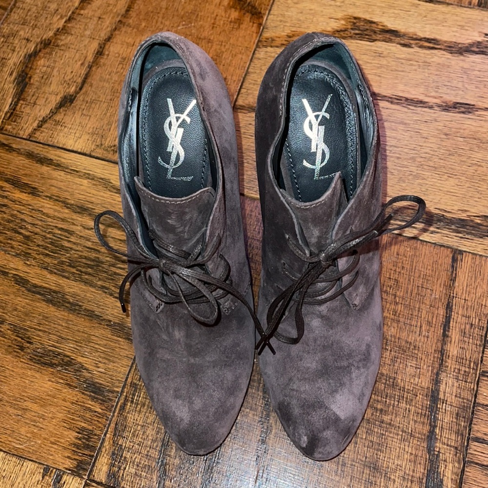 YSL Brown suede bootie